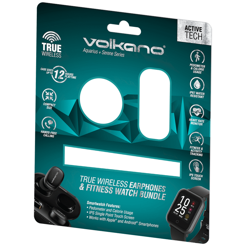 Volkano Aquarius TWS + Serene Watch Series Bundle - Black