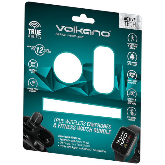 Volkano Aquarius TWS + Serene Watch Series Bundle - Black