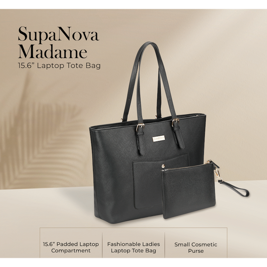 Supanova Madame 15.6" Laptop Tote Bag Black