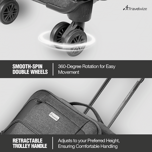 Travelwize Aurora 65cm 4-Wheel Spinner Trolley Case - Grey Melange