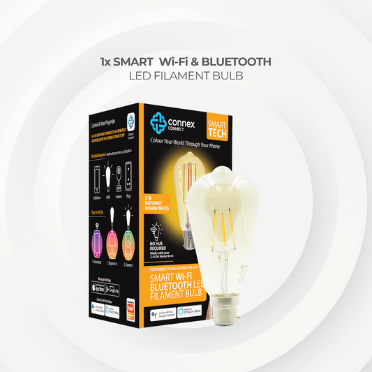 Smart Wi-Fi Bulb 5w LED Amber Filament Vintage Bayonet