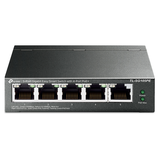 TP-Link TL-SG105PE 5-Port Gigabit Easy Smart Switch with 4-Port PoE+