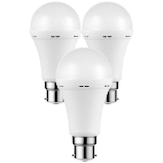 Switched 5w A60 Rechargeable B22 LED Light Bulb CW - 3 Pack