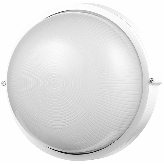 Ellies Illume Series - Large AC Round Bulkhead - Aluminium + Glass - E27 Base -WT