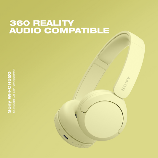 Sony WH-CH520 (Yellow) Bluetooth On-Ear Headphones