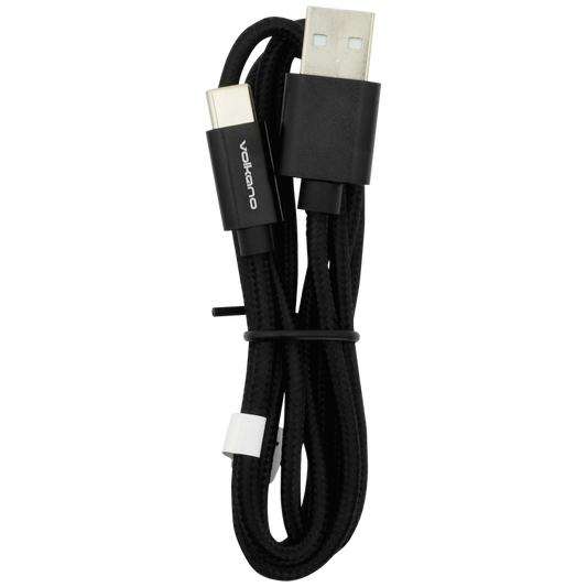 Volkano On-The-Go USB to Type-C 18w Braided 1m Cable - Black