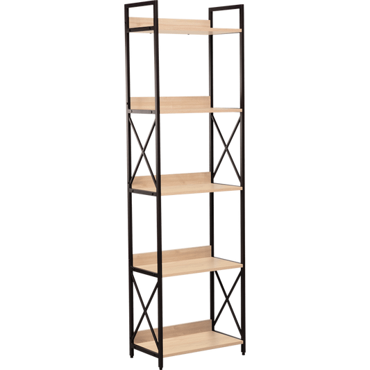 Everfurn Scandanavian Tall Bookcase with Steel Frame
