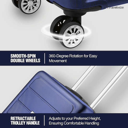Travelwize Maple ABS 85cm 4-Wheel Spinner Luggage - Navy