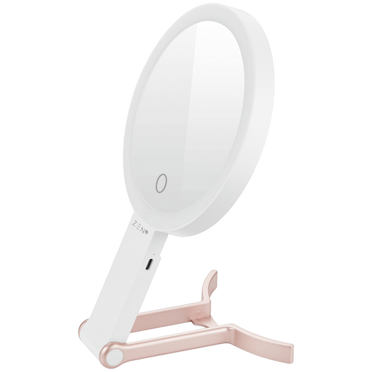 ZEN JestSet Series Portable Handheld LED Mirror - White