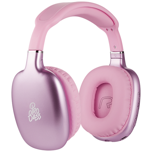 Pro Bass Retro Bluetooth Wireless Headphone with PU Case - Pink
