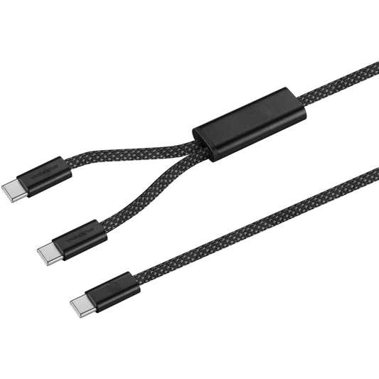 Volkano Weave Series USB C to 2 USB C 100W 1.5m