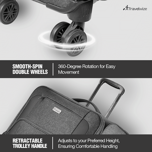 Travelwize Aurora 75cm 4-Wheel Spinner Trolley Case - Grey Melange