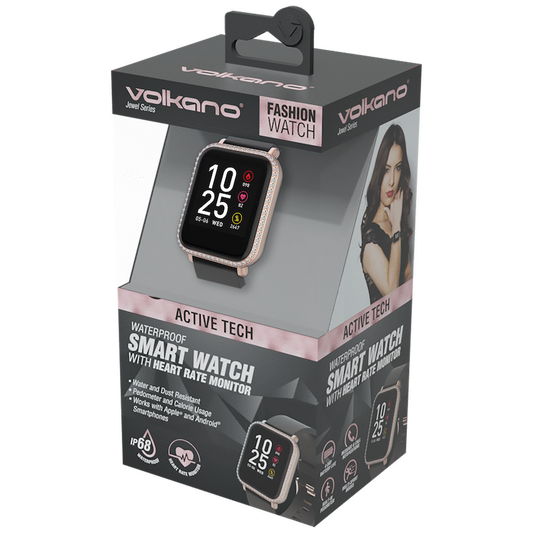 Volkano Jewel Series Women's One Touch Smart Watch - Black