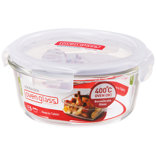 LocknLock Euro Glass container rnd 650ml ( Order in Qty of 6)