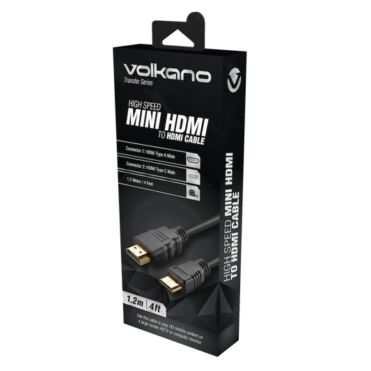 Volkano Transfer series Mini HDMI to HDMI cable 1.2meter - black