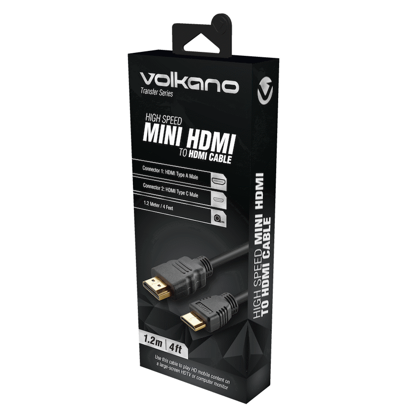 Volkano Transfer series Mini HDMI to HDMI cable 1.2meter - black