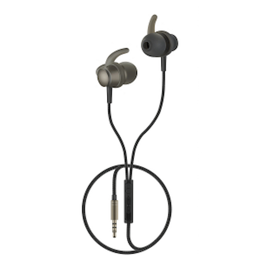 Volkano Titanium Series AUX Earphone - Gun Metal