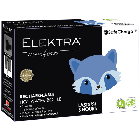 Elektra Hot Water Bottle - Blue Raccoon