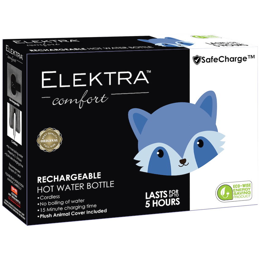 Elektra Hot Water Bottle - Blue Raccoon