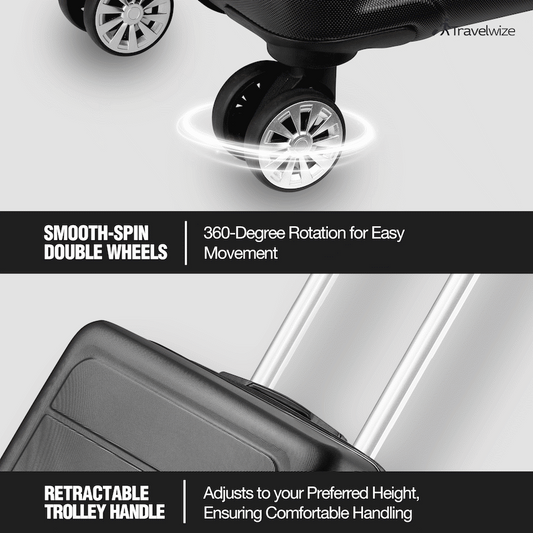 Travelwize Maple ABS 85cm 4-Wheels Spinner Luggage - Black