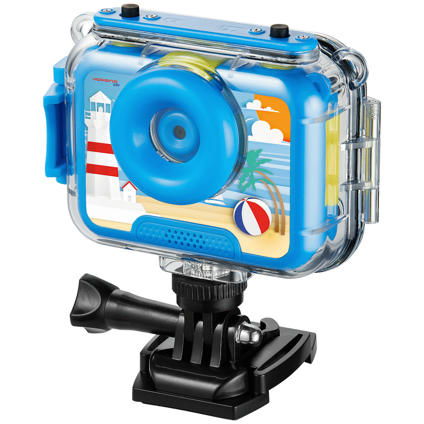 Volkano Kids Funtime 2.0 Series Waterproof Camera with 180deg Rotatable Screen - Blue