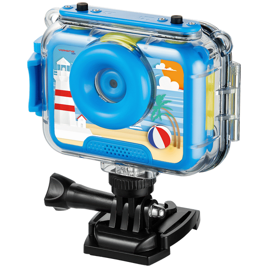 Volkano Kids Funtime 2.0 Series Waterproof Camera with 180deg Rotatable Screen - Blue