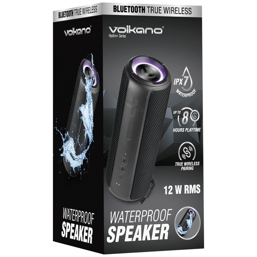 Volkano Hydro + Series IPX7 Bluetooth Speaker - Black