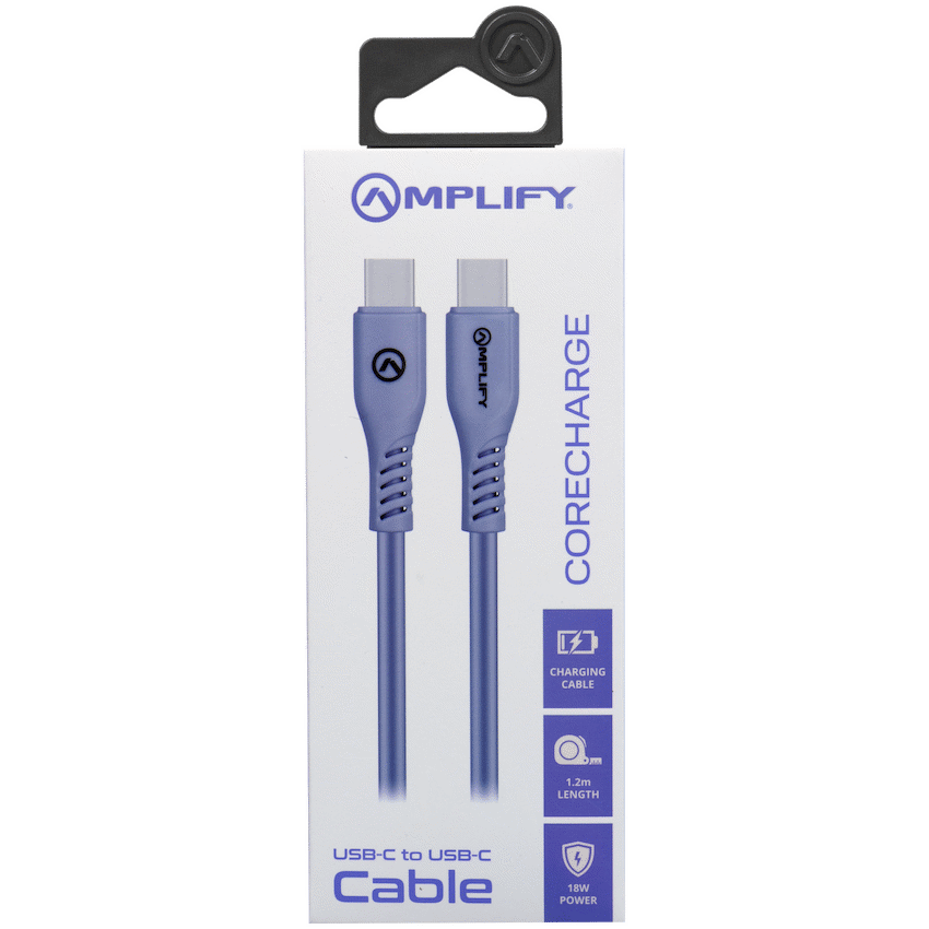 Amplify CoreCharge 1.2m USB-C to USB-C Cable - Lavender