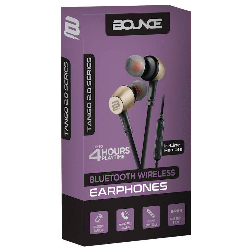 Bounce Tango 2.0 BT Earphone - Black/Gold