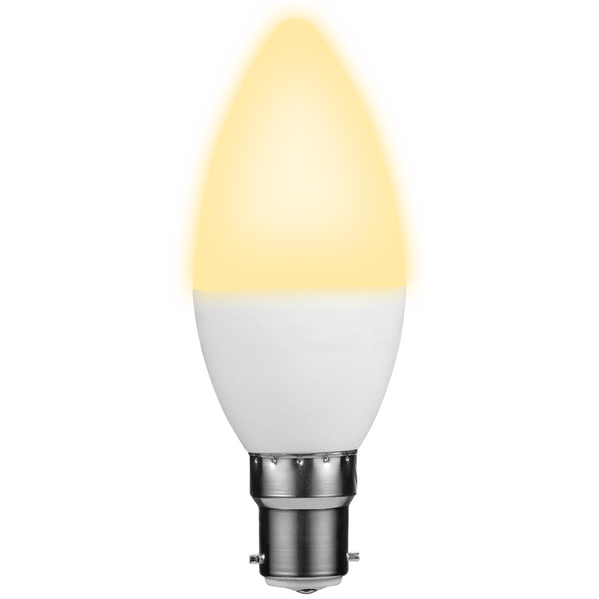 SWITCHED 5W Candle LED Light Bulb B22 - Warm White