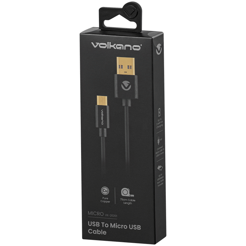 Volkano Micro Series USB to Micro USB M/M Cable 0.75m