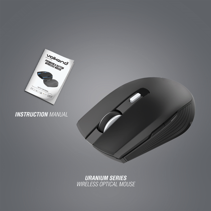VolkanoX Uranium Series 6 Button Wireless Mouse - Black