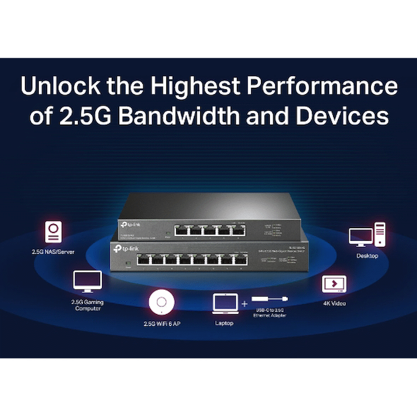 TP-Link TL-SG108-M2 8-Port 2.5G Multi-Gigabit Desktop Switch