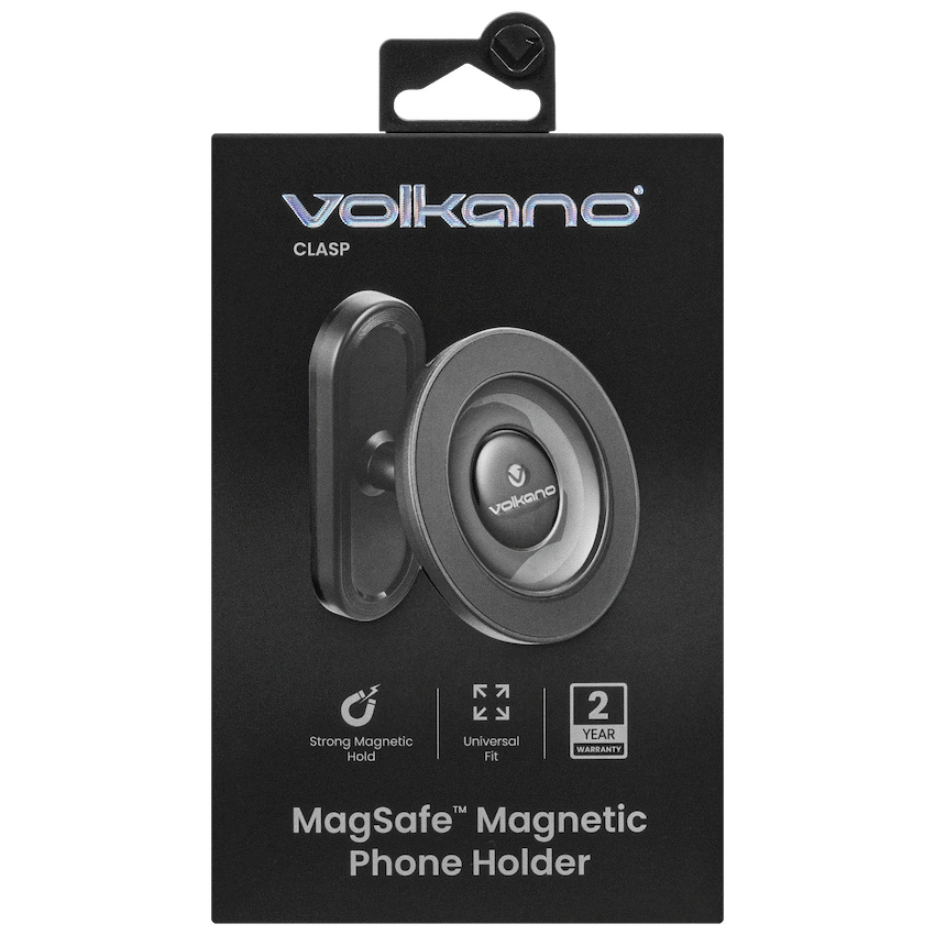 Volkano Clasp Series Magnetic Phone Holder - Black