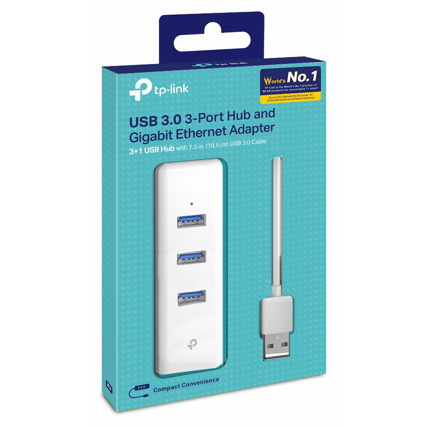 TP-Link UE330 USB 3.0 to Gigabit Ethernet Network Adapter with 3-Port USB 3.0 Hub