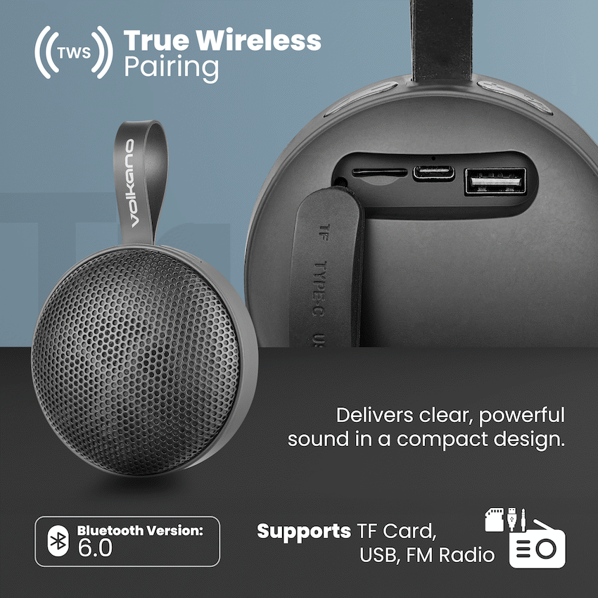 Volkano Flash Bluetooth Speaker - Black