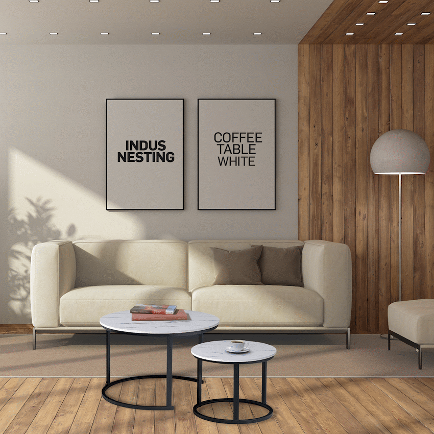 Everfurn Indus Nesting Coffee Table - White (2 Piece)