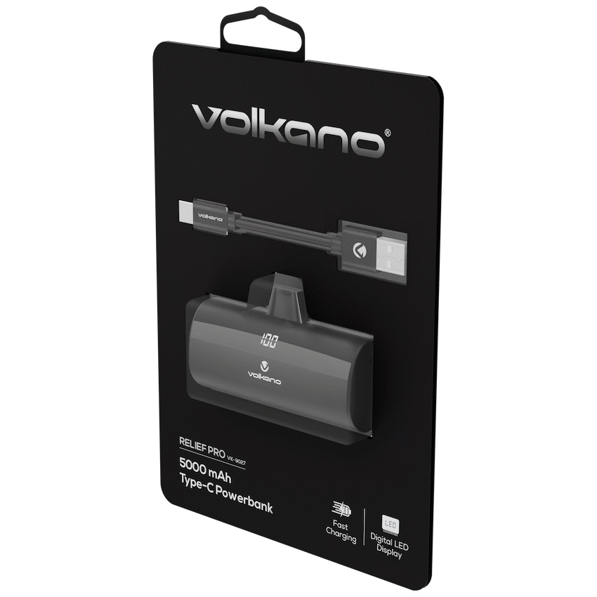 Volkano Relief Pro Power Bank - 5000mah Type-C Direct Plug-in