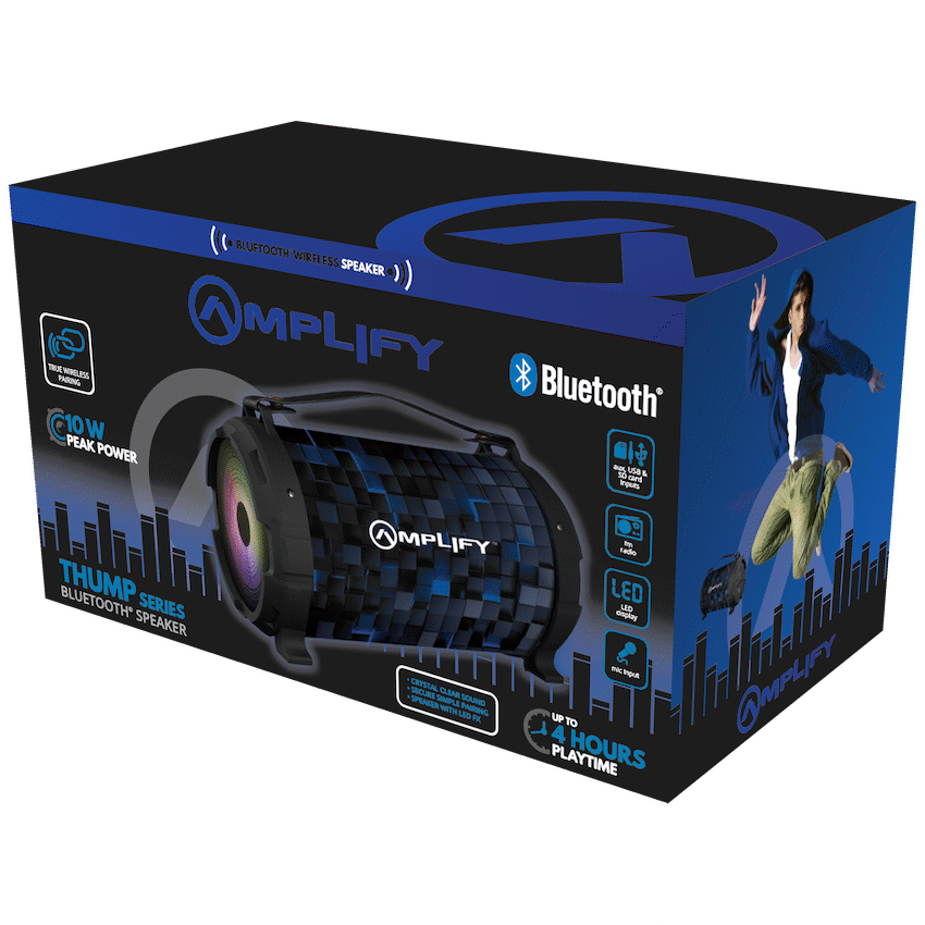 Amplify Thump Series Bluetooth Speaker -Black/Blue