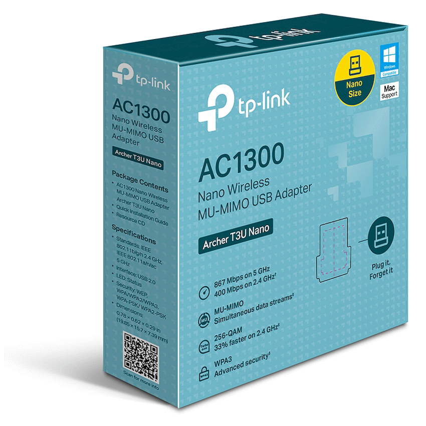 TP-Link Archer T3U Nano AC1300 Wireless MU-MIMO USB Adapter
