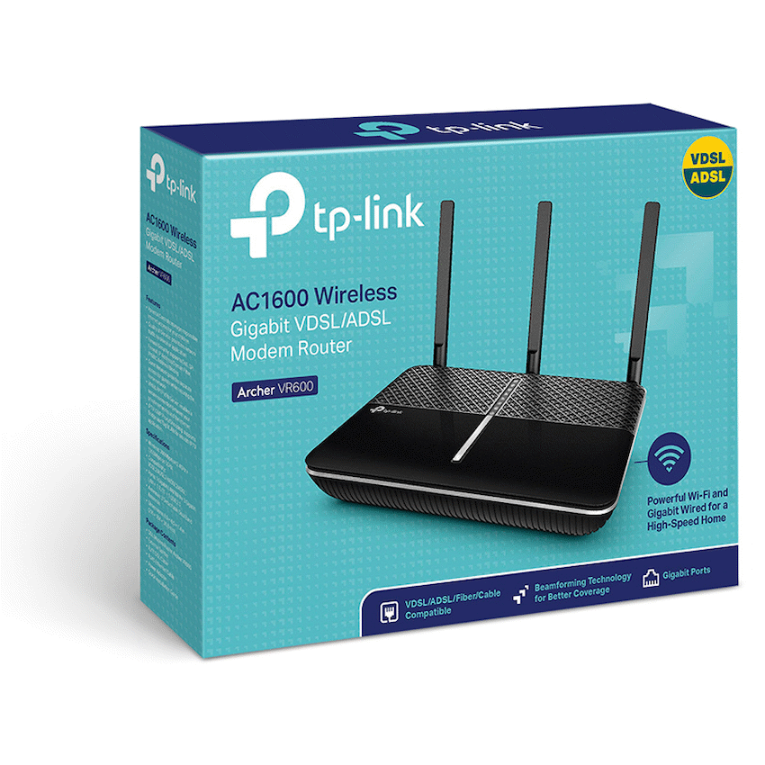 TP-Link Archer VR600 AC1600 Wi-Fi VDSL/ADSL Modem Router