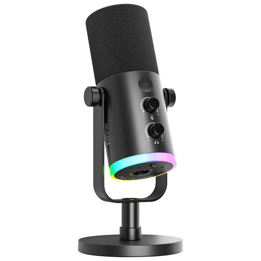 Fifine AM8 NEO RGB Dual Port Microphone with Stand