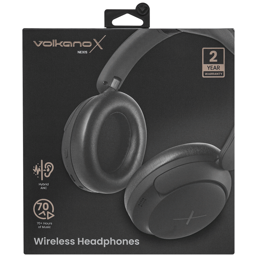 VolkanoX Nexis Hybrid Active Noise Cancelling Headphones - Black