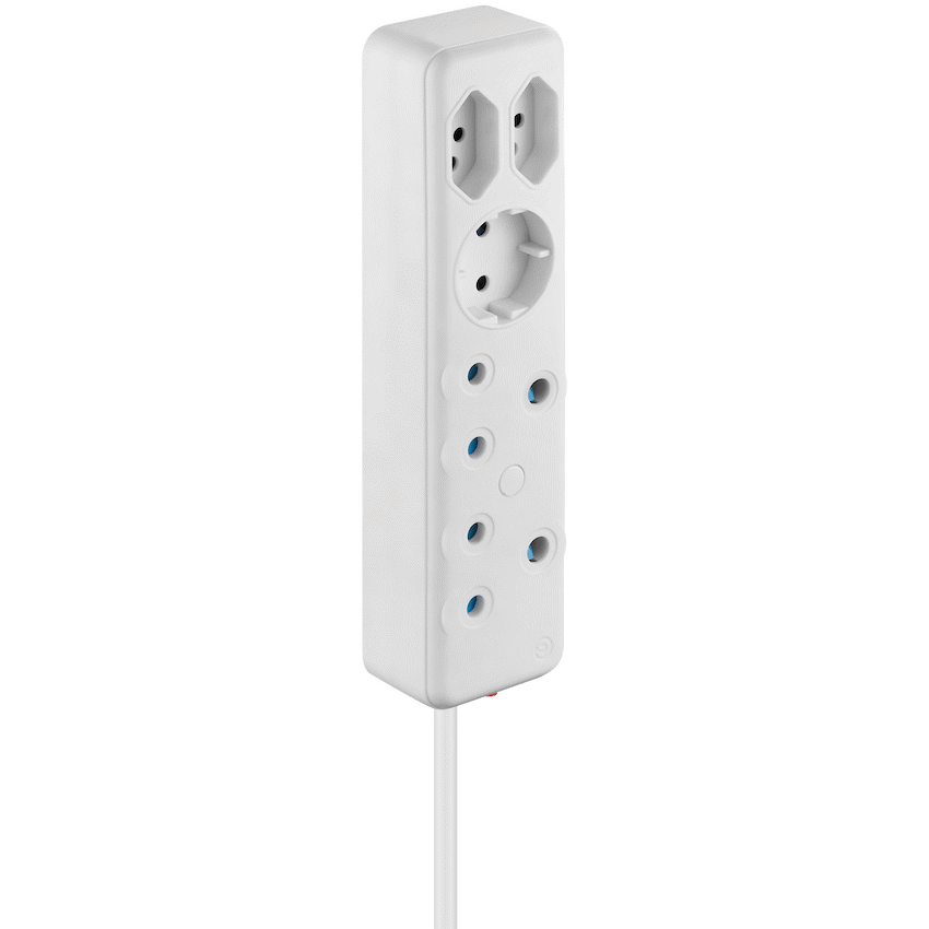 SWITCHED 5 Way Multiplug - White