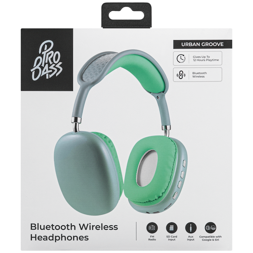 Pro Bass Urban Groove Series Bluetooth Headphones - Green