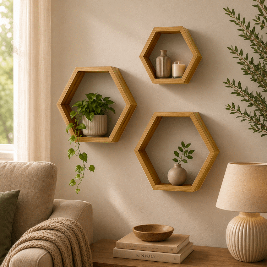 Everfurn Poppy Floating Wall Shelves - Set of 3