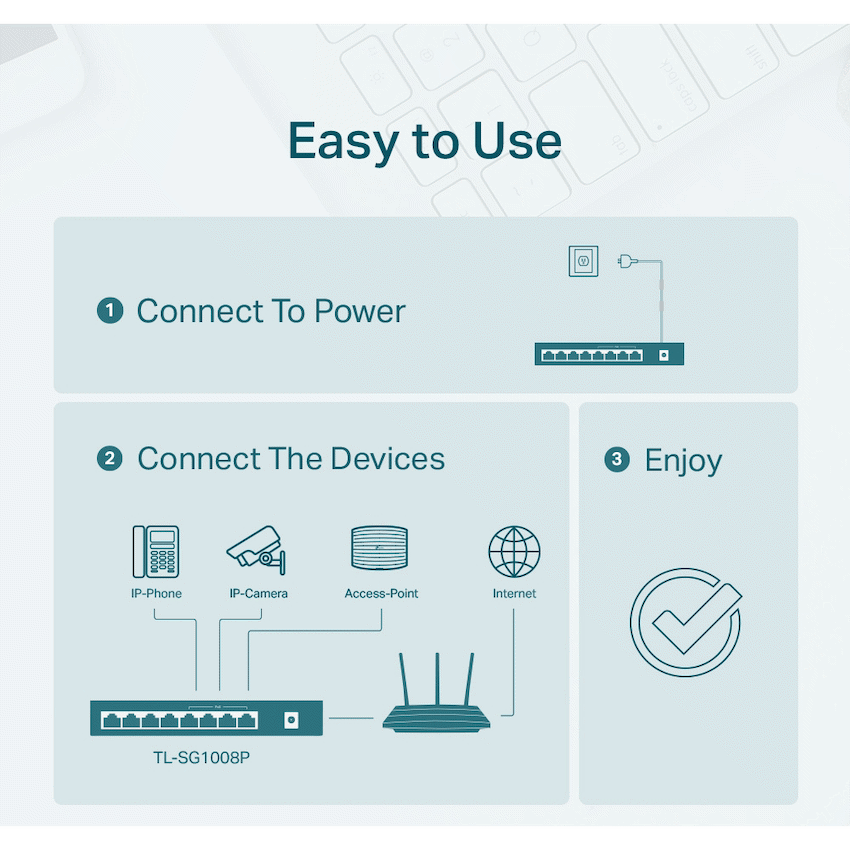 TP-Link TL-SG1008P 8-Port Gigabit Desktop POE Switch