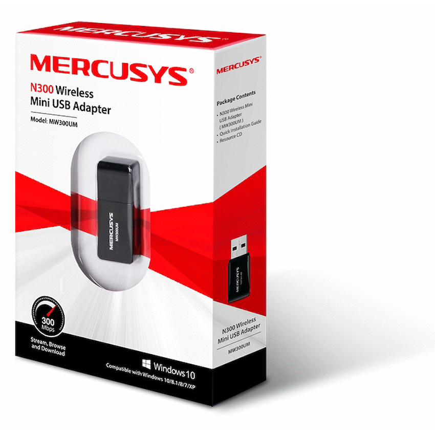TP-Link Mercusys MW300UM N300 Wireless Mini USB Adapter