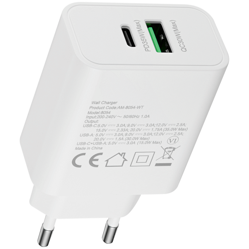 Amplify VoltKit 2 Series TWS Earphones & 35W Dual Wall Charger - White