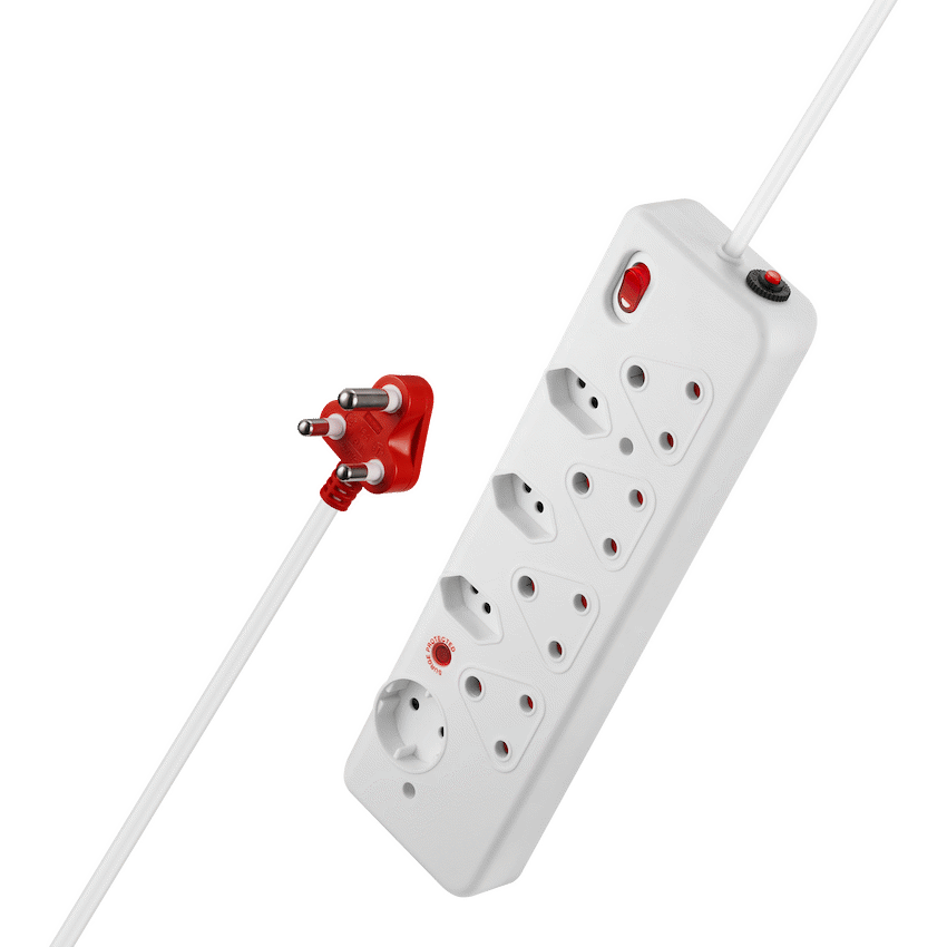 Nexon 8 Way Medium Surge Multiplug 0.5M - White